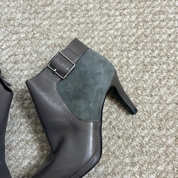 Naturalizer Maureen Gray Leather Suede Zip Ankle Boots Women’s Size 6.5 - Picture 3 of 11